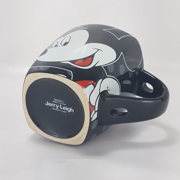 Vintage DISNEY Mickey Mouse Mug Teacup Have a Great Day Jerry Leigh Black Red - Picture 12 of 16